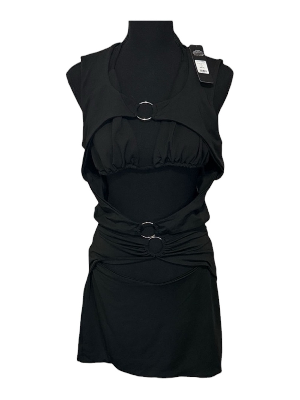 Fashion Nova Black Cutout Mini Dress with Ring Details